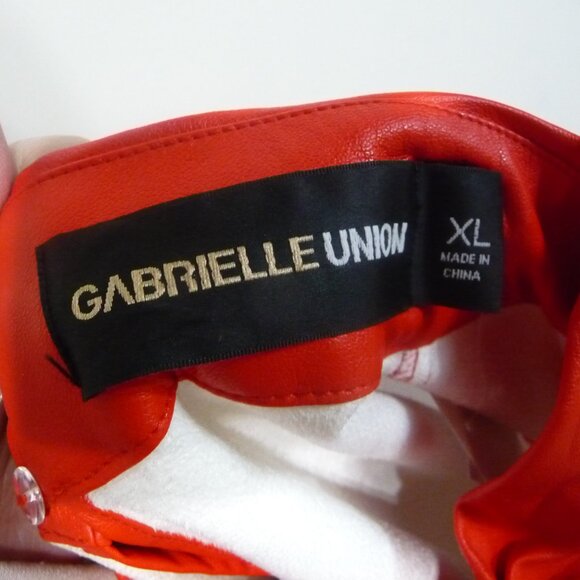 RED FAUX LEATHER DRESS SIZE XL GABRIELLE UNION - Picture 11 of 13
